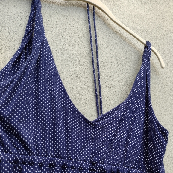 Gap Navy Polka Dotted Dress with Straps in Size Large - Picture 4 of 9